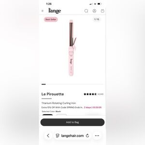 Lange Le Pirouette Pink Titanium Rotating Curling Iron